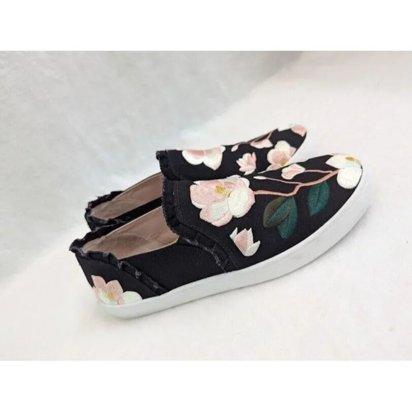 Kate Spade Floral Leonie Embroidered canvas slip on shoes women's size 9.5 - Picture 2 of 13